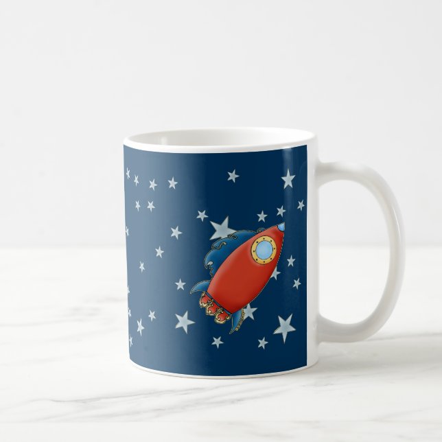 Tasses rouges mignonnes de Rocket et d'étoiles (Droite)