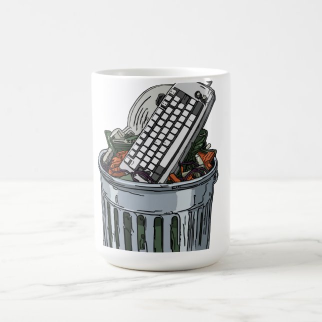 Tastatur auf Abfallbehälter Kaffeetasse (Mittel)