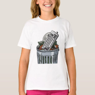 Tastatur auf Mülltonne T-Shirt