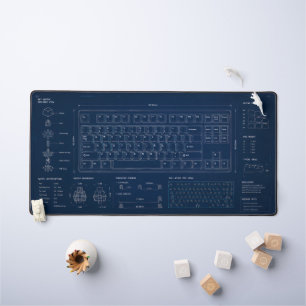 Tastatur Blueprint Erweiterte Schreibtischmatte