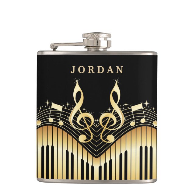 Tastatur-Flasche mit Gold und Schwarz Flachmann (Vorderseite)