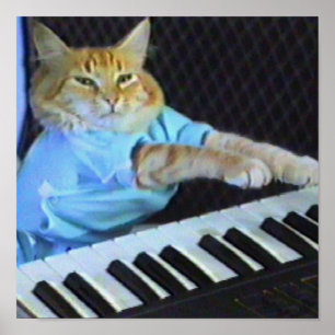 Tastatur-Katzen-Leinwand-Druck! Poster
