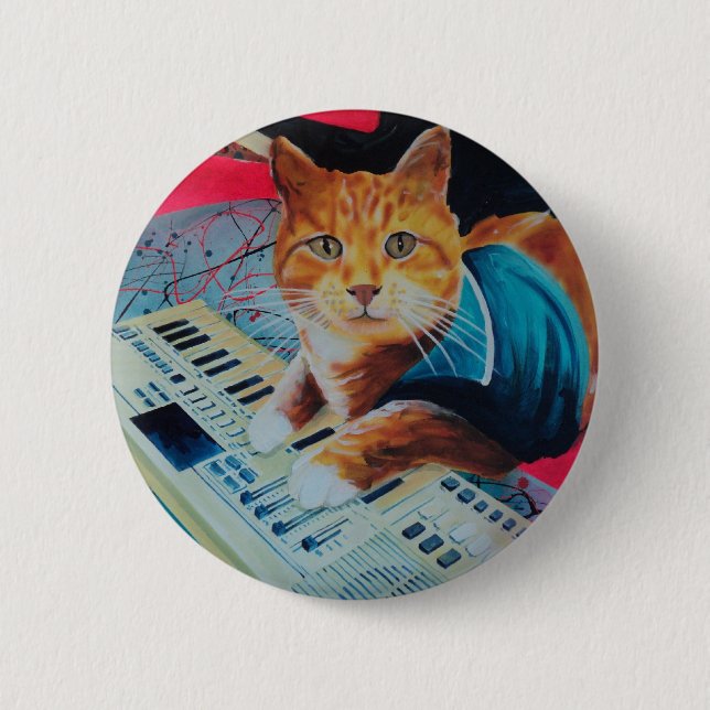 Tastatur-Katzen-Malerei-Gang Button (Vorderseite)