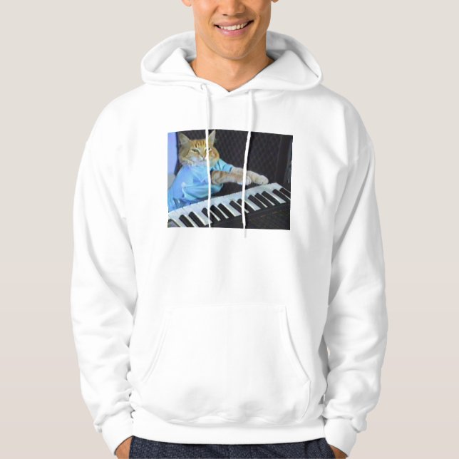Tastatur-Katzen-Sweatshirt! Hoodie (Vorderseite)
