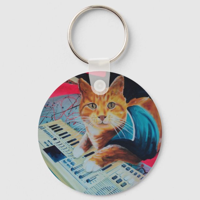 Tastatur-Katzenanstrich Schlüsselanhänger (Vorderseite)