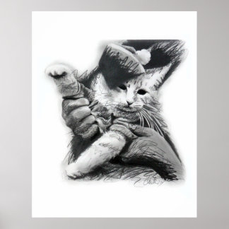 Tastatur-Katzenstift Zeichnend Plakat