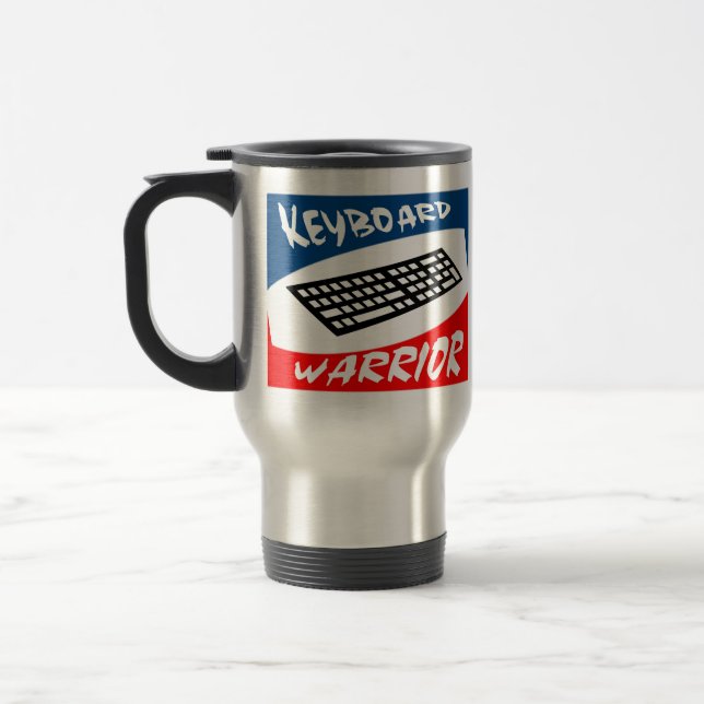 Tastatur-Krieger-Reise-Tasse Reisebecher (Links)