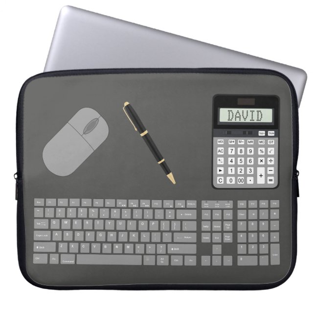 Tastatur, Maus, Rechner und Pen Laptopschutzhülle (Vorderseite)