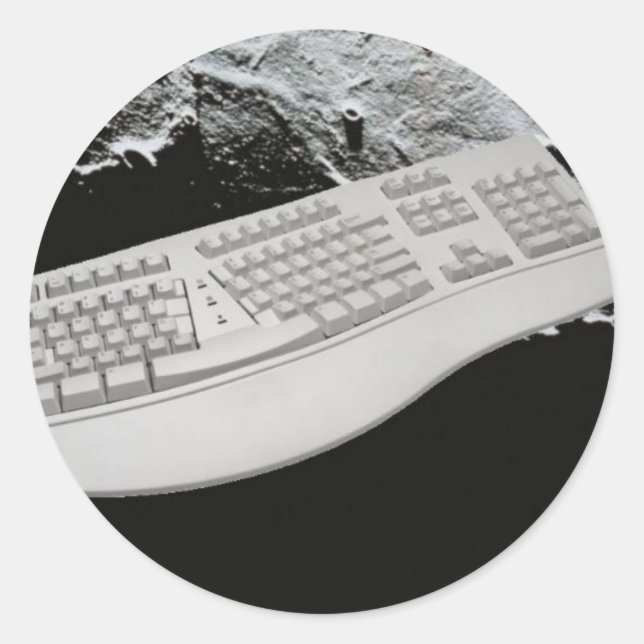 Tastatur mit Leertaste Runder Aufkleber (Vorderseite)