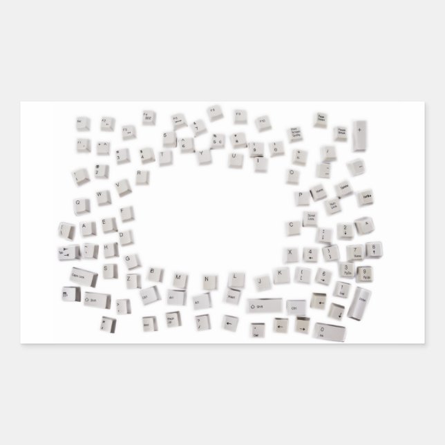 Tastatur-Tasten Rechteckiger Aufkleber (Vorderseite)
