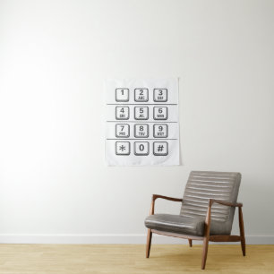 Tastaturillustration für Telefon/ Geldautomat (Gra Wandteppich