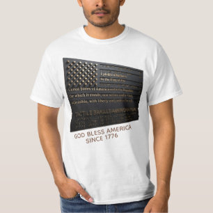 Tastbare amerikanische Flagge mit Treueeid T-Shirt