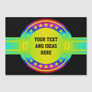 Taste / Banner - Sterne neonfarben + dein Hintergr Magnetkarte