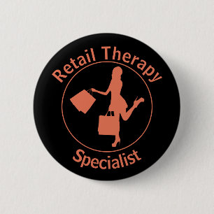 Taste "Chic Fun Orange "Retail Therapist" Button