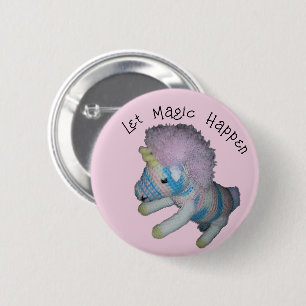 Taste - Einhorn-Magie auf Rosa Button