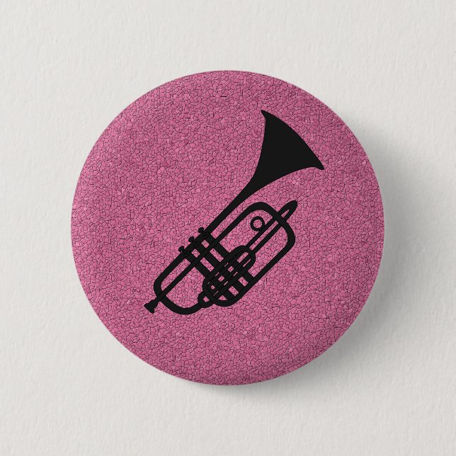 Taste für Trumpet-Silhouette-Cartoon Button (Vorderseite)