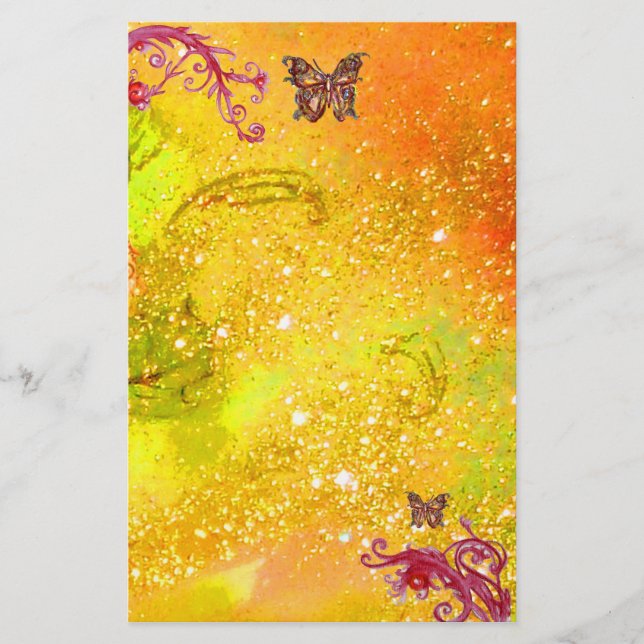 TASTE IN GLITZERN 2, gelb rot Briefpapier (Vorderseite)