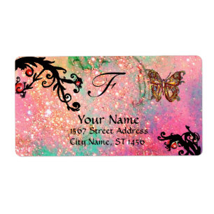 TASTE IN GLITZERN, rosa grüne schwarze Wirbel