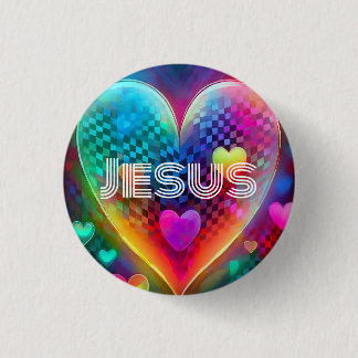 Taste Jesus Techno Heart Button