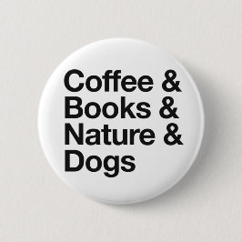 Taste "Kaffee & Bücher & Natur & Hunde" (schwarz) Button
