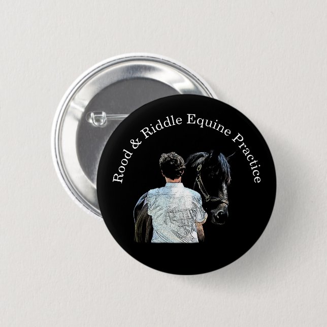 Taste "Mann mit dunklem Pferd" Button (Vorne & Hinten)