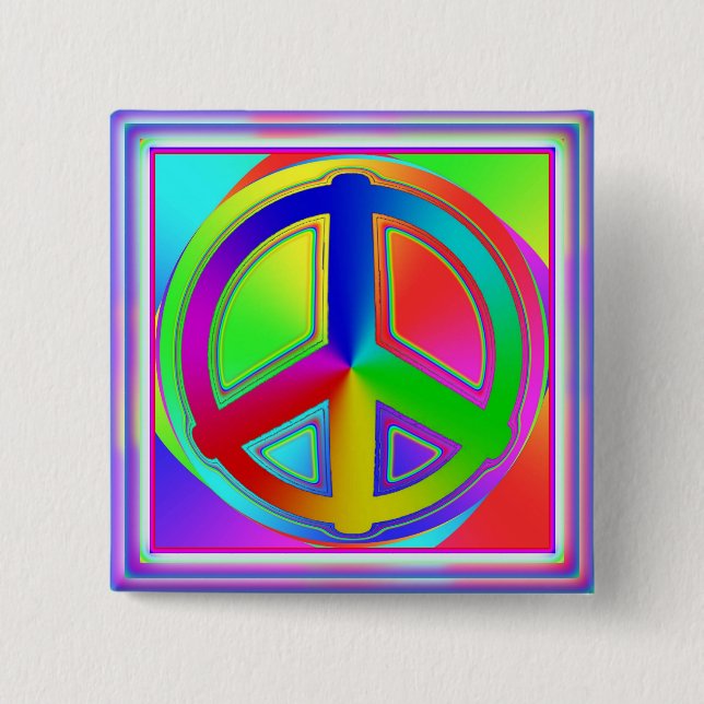 Taste "Peace sign" (Regenbogenviertel) Button (Vorderseite)
