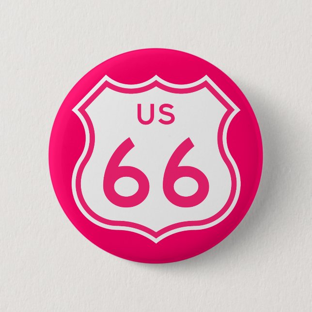 Taste "Route 66" (Hot Pink) Button (Vorderseite)