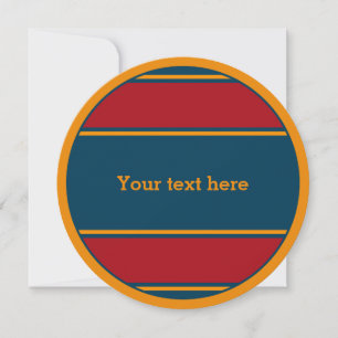 TASTE RUNDE Streifen blau rot orange + Ihr Text