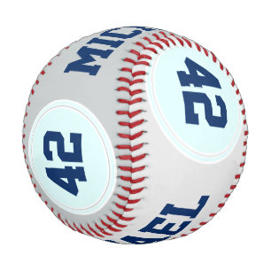 TASTE RUNDE Streifen blau weiß + Ihr Text Baseball