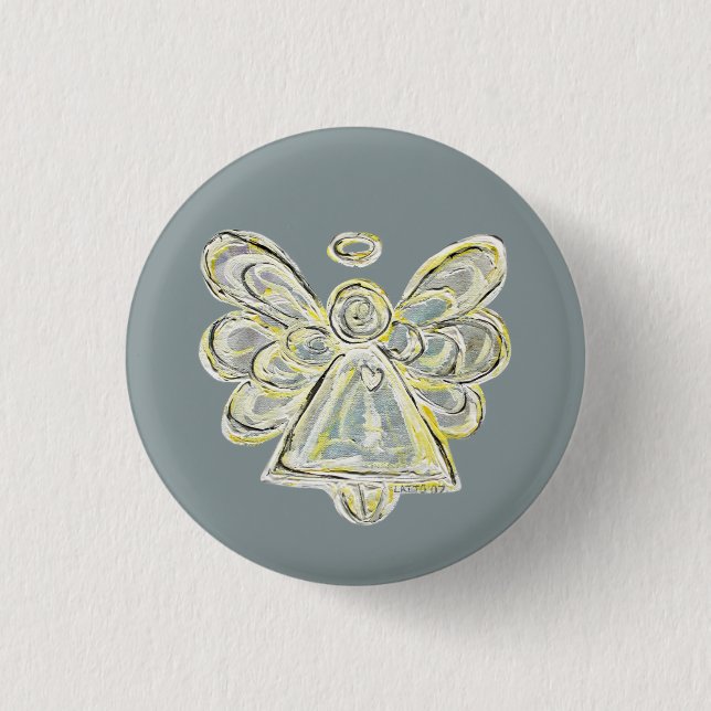 Tasten des silbernen White Light Guardian Angel Ar Button (Vorderseite)