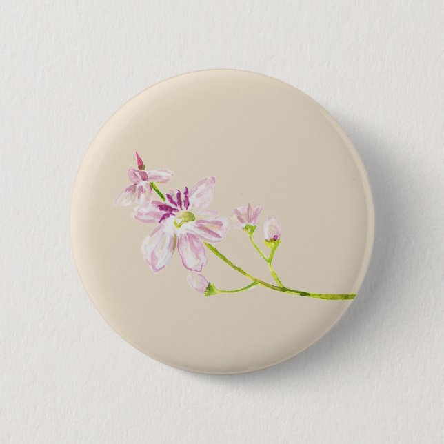 Tasten florales Vanille-Thema  Button (Vorderseite)