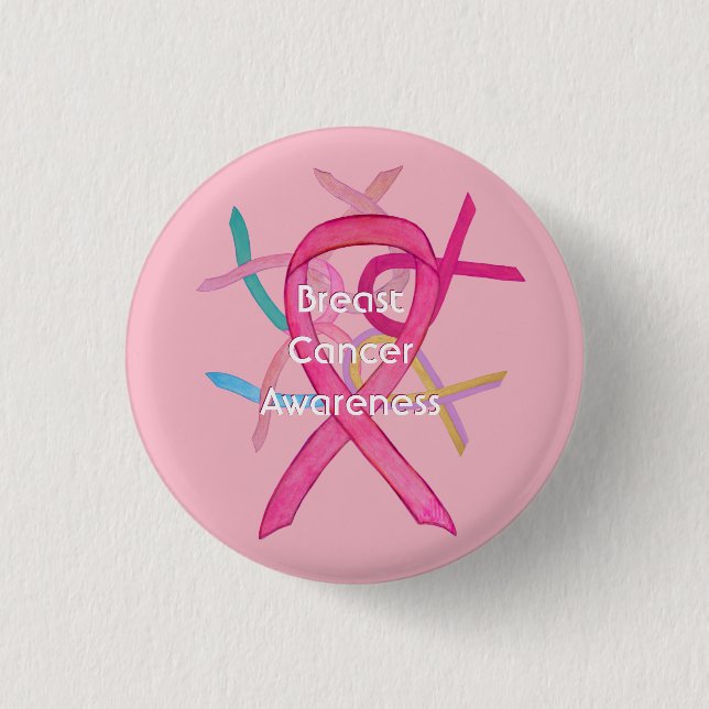 Tasten zum Button Brustkrebs rosa Aufklärungslinie (Vorderseite)