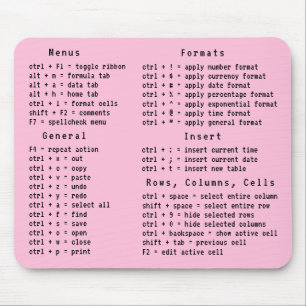 Tastenkombination für das Tabellenkalkulationsprog Mousepad