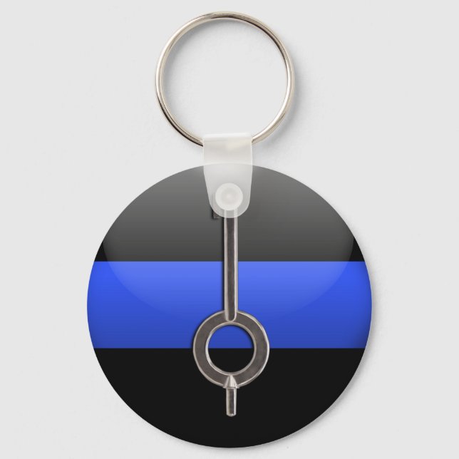 Tastenkombination für dünne blaue Linie Schlüsselanhänger (Vorderseite)