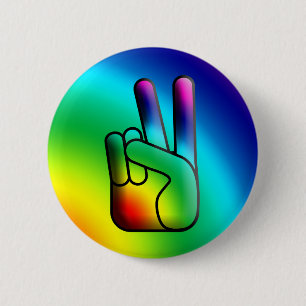 Tastenkombination "Peace Out Hand Sign Hippie" Button