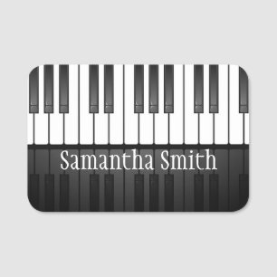 Tastenkombinationen für die Piano-Tastatur, Design Namensschild