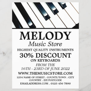 Tastenkombinationen, Musikinstrument-Store Flyer