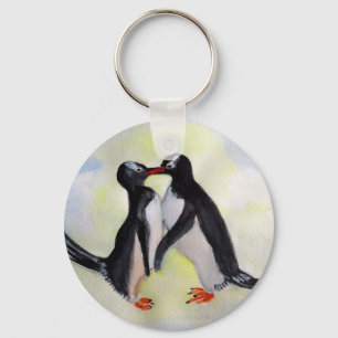 Tastenring für die Liebe von Pinguinen Schlüsselanhänger