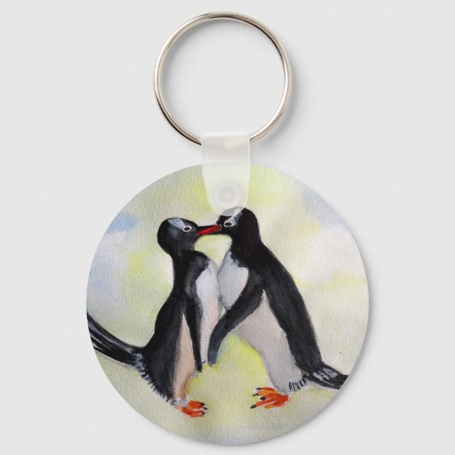 Tastenring für die Liebe von Pinguinen Schlüsselanhänger (Vorderseite)