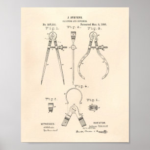 Tasterzirkel-und der Teiler-1886 Patent-Kunst Poster