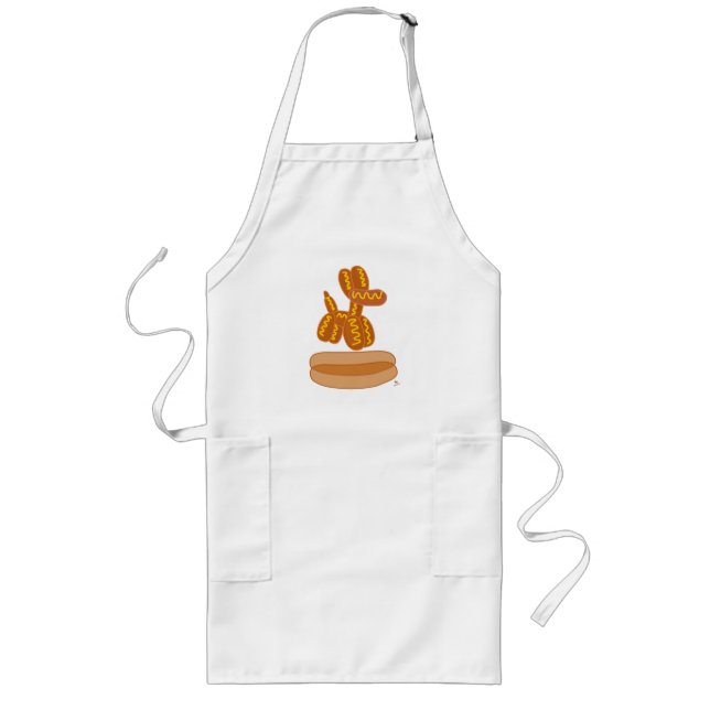 Tasty Balloon Hot Dog Funny Cartoon  Lange Schürze (Vorne)
