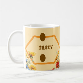 Tasty Coffee Beans & Floral Mug Sticker – Vintage 
