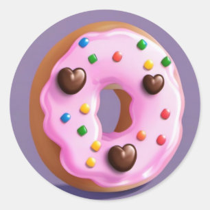 Tasty Doughnut Runder Aufkleber
