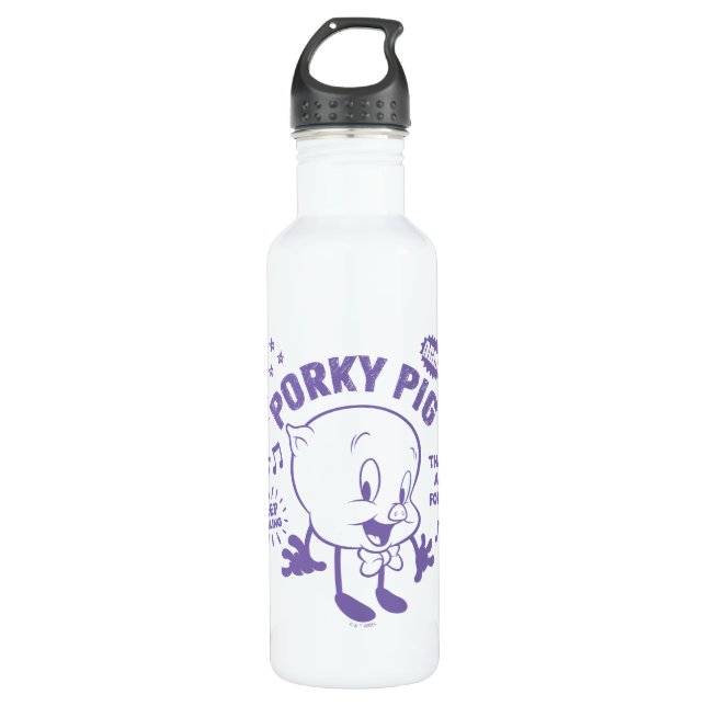 Tasty Retro Porky Pig Edelstahlflasche (Vorderseite)