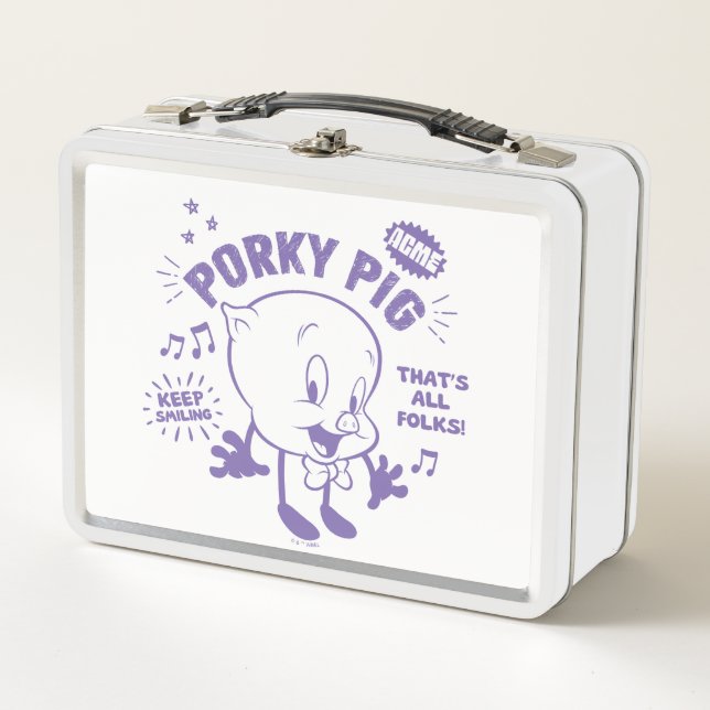 Tasty Retro Porky Pig Metall Brotdose (Vorderseite)