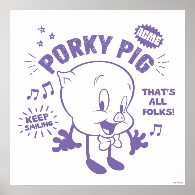 Tasty Retro Porky Pig Poster (Vorne)