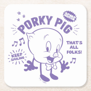 Tasty Retro Porky Pig Rechteckiger Pappuntersetzer