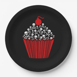 {{{ Tasty Skull Cupcake}} Pappteller