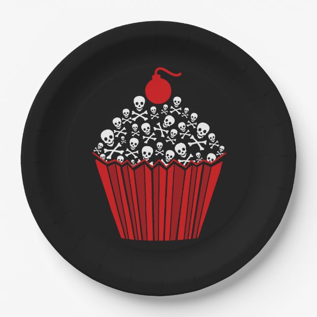 {{{ Tasty Skull Cupcake}} Pappteller (Vorderseite)