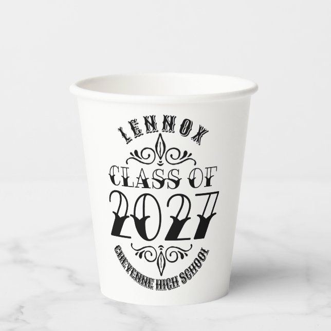 Tat-Abschlussklasse 2027 Pappbecher (Vorderseite)